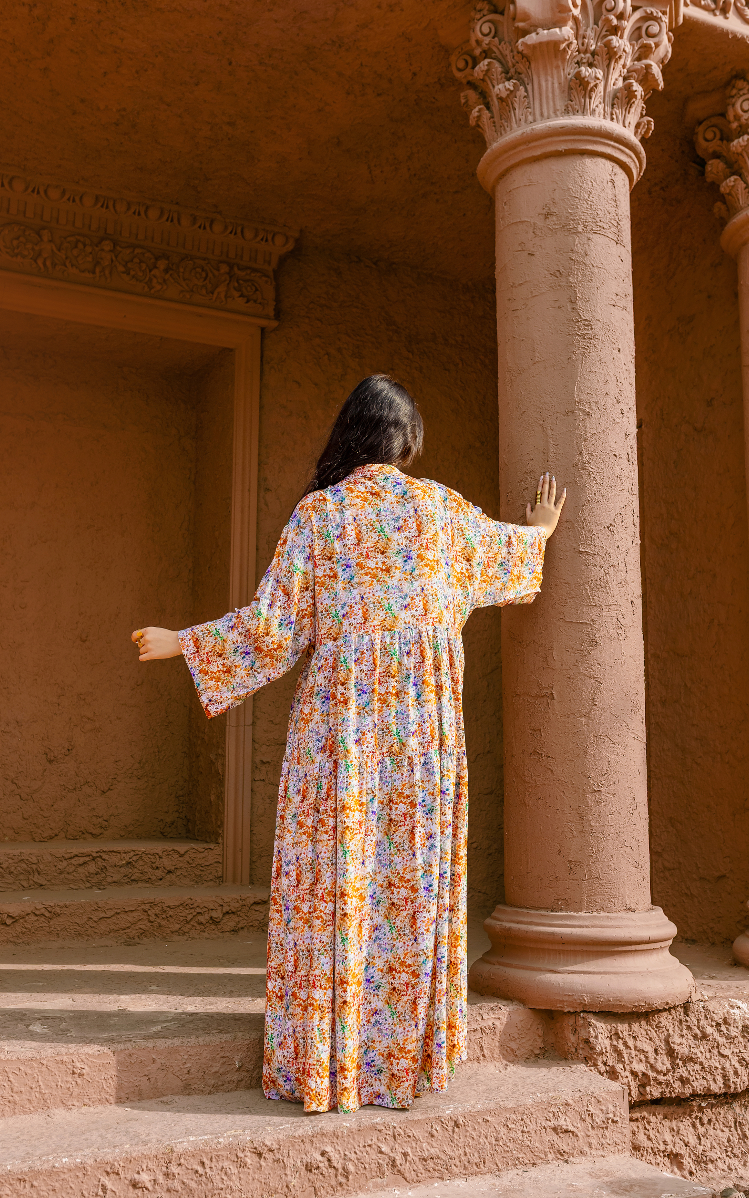 Breezy Flow Dress – Abstract Bloom