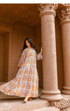 Breezy Flow Dress – Abstract Bloom