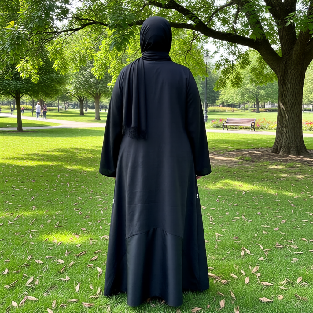 Breezy Linen Organza Hem Abaya