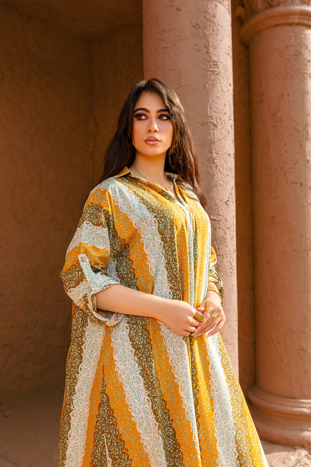 Breezy Flow Dress – Heritage Stripe