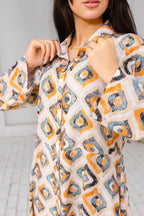 Breezy Flow Dress – Geometric Earth