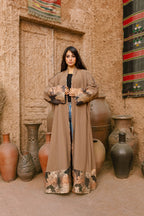 Breezy Bamboo Festive Abaya – Brown