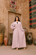 Breezy Bamboo Festive Abaya – Dusty Pink