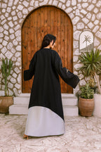 Breezy Linen Organza Hem Abaya