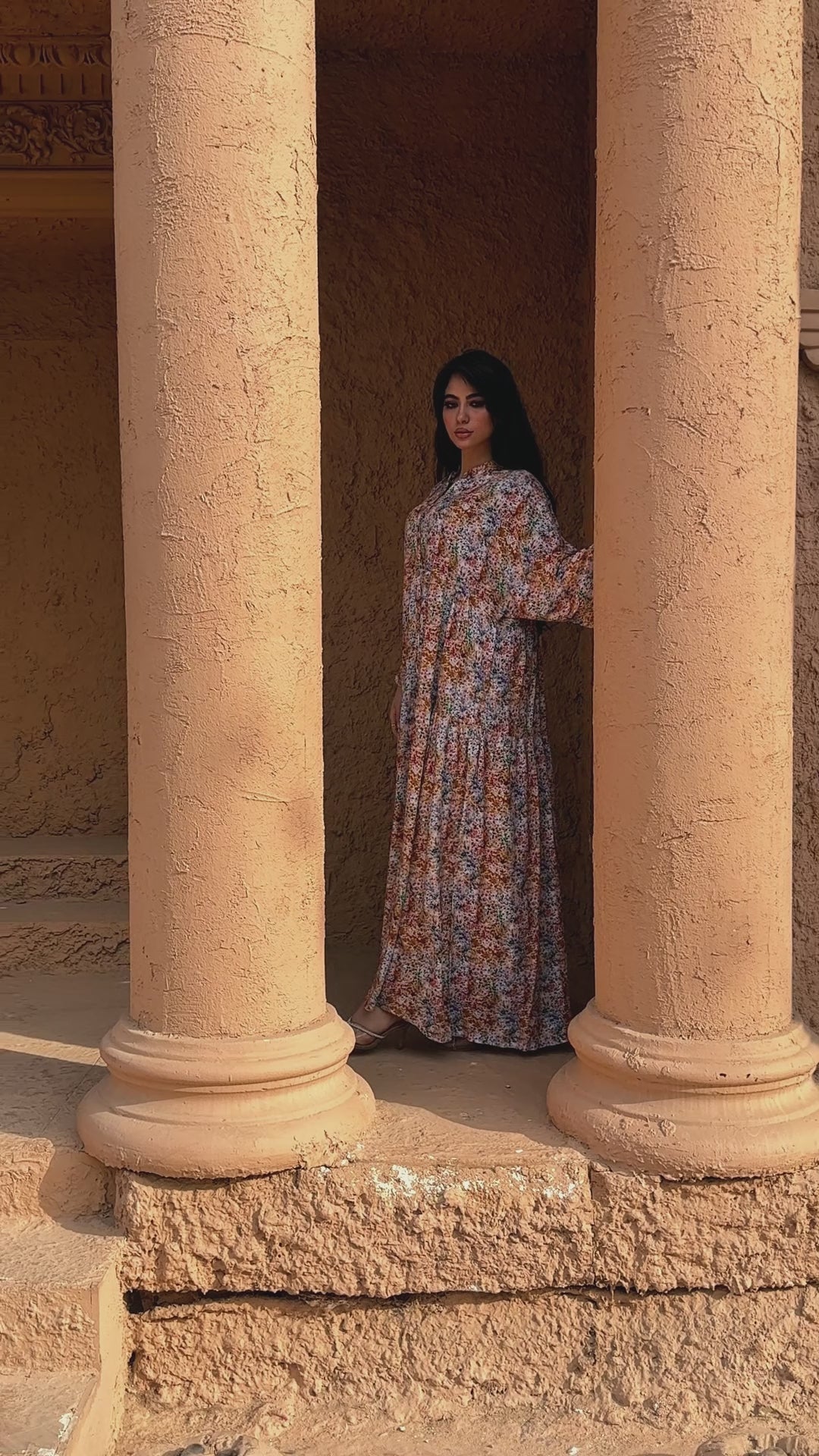 Breezy Flow Dress – Abstract Bloom